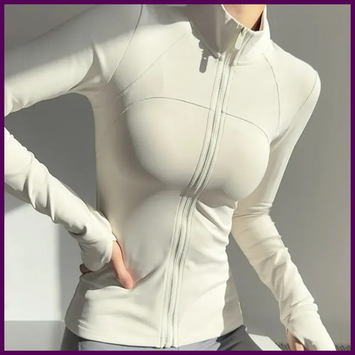 Women zip fitness clothes long - zip,
