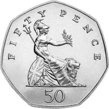 50p Large Britannia Fifty pence Coin from BU set Choice of Year 1985 to 1997