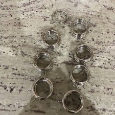 Medium 40mm METAL FIXED EYE CURTAIN RINGS Chrome / Silver