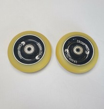 Blazer Pro 100mm Stunt Scooter Wheels - Pair + Bearings - White/Black