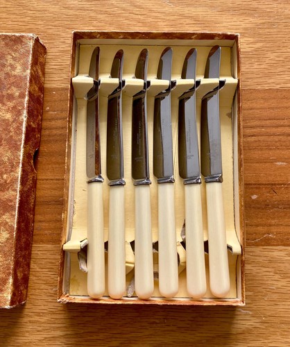 Vintage boxed set faux bone - 6,