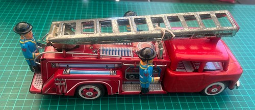 Vintage tin toy fire - toy,