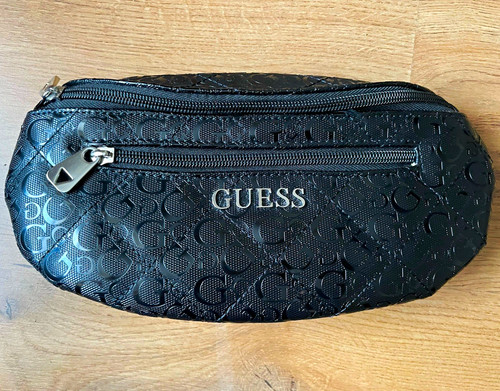 Guess black embossed logo - black, faux