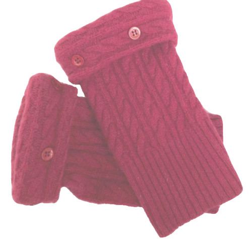Fingerless gloves red merino - fingerless,
