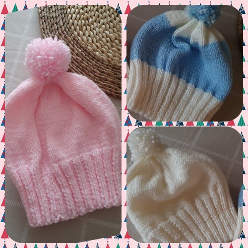 Hand knitted baby boy - hand,