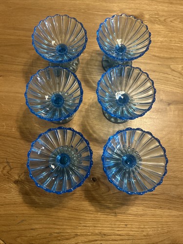 Vintage blue glass - vintage, dessert