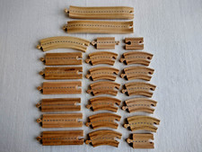 Wooden Train Set Track Bundle Double Sided Road and Rail - Brio Compatible