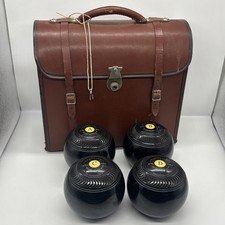 4 Tyrolite Lawn Bowls. Weight  4 15/16 Bias 3 Taylor Rolph Vintage With Case