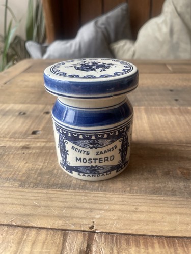 Vintage delft blue mustard pot - delft,