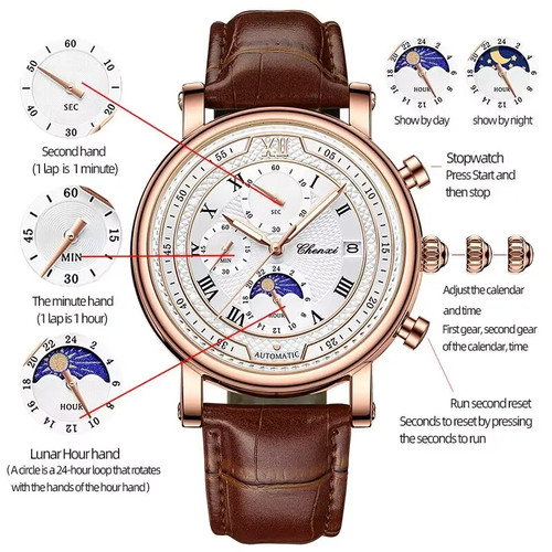 Chenxi chronograph men watch - chenxi,