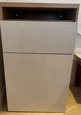 2 IKEA Besta units with cream drawer and cupboard