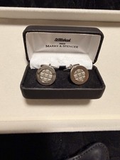 M&S Cuff Links Silver Tone