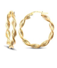 9ct Gold Twisted Hoop Earrings