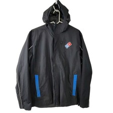 Dominos Gear Black Employee Uniform Hoodie Rain Jacket Reflective Waterproof S