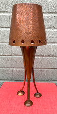 Arts & Crafts style 50s 60s atomic ? copper vintage table desk lamp USA ?
