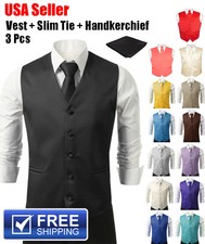 SET Vest Tie Hankie Fashion