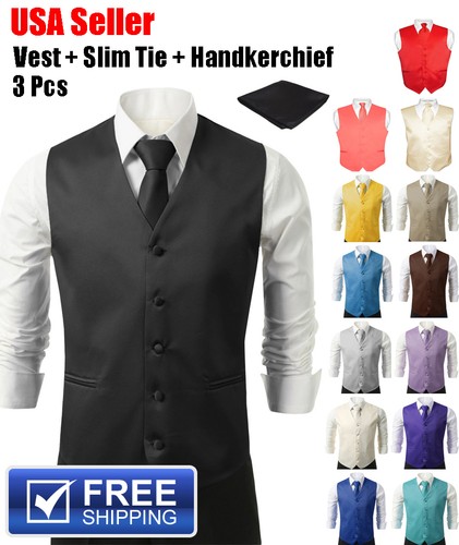 Set vest tie hankie - set, fashion