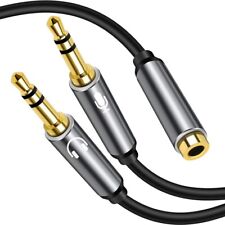 Headset splitter PS4 PS5 3.5mm Headphone Jack to 2 x Sockets Splitter Cable GOLD