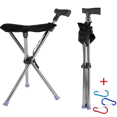 Folding walking stick seat - walking,