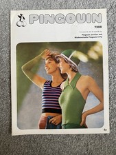 Vintage Pingouin Knitting Pattern No. 7308 4ply women’s tank & halter top 32-38