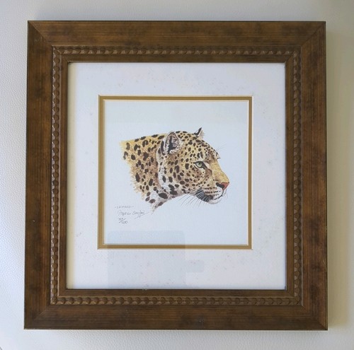 Framed giclee print leopard - leopard, by