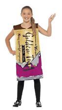 Childs Roald Dahl Winning Golden Ticket Wonka Bar Costume