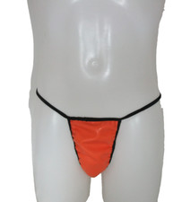 Latex Panties Rubber Mini  Briefs Tanga Orange Pants Knickers Roleplay CDTV