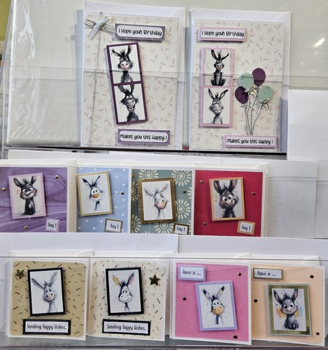 Handmade card happy donkey - card,,