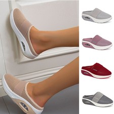 Slider Shoes Wedge Flatform Walking Slip Mesh Orthopedic Diabetic Air Cushion