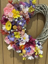 Door Wreath/ White Wicker