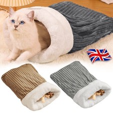 Winter Warm Cat Nest Sleeping Bag Cozy Soft Pet Bed Semi Enclosed Plush Cats Bed