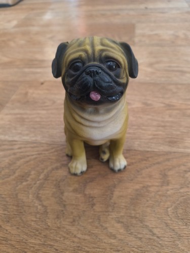 Hand painted resin pug - hand-painted,