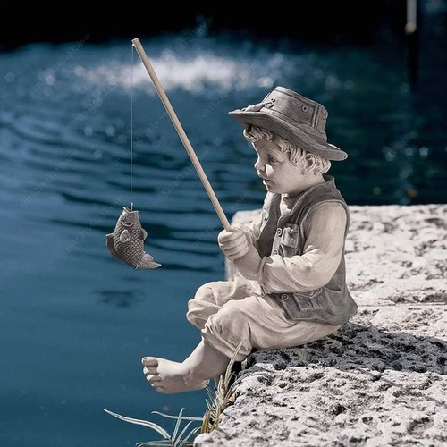 1pc garden statue gone - garden, fishing