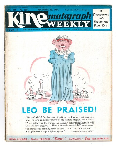 Kine weekly magazine back - kine,