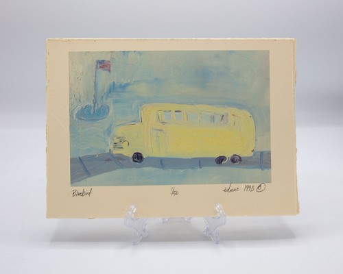 Bluebird bus art - bus, print