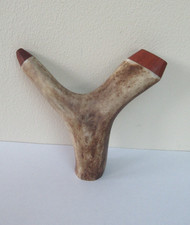 RED DEER STAGSHORN ANTLER THUMBSTICK HANDLE FOR WALKING STICK MAKING/STICKS