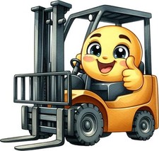 Colour Forklift Truck Wall Art