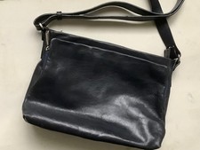 Black Gianni Conti Leather Bag Handbag vgc long shoulder strap - 3 compartments