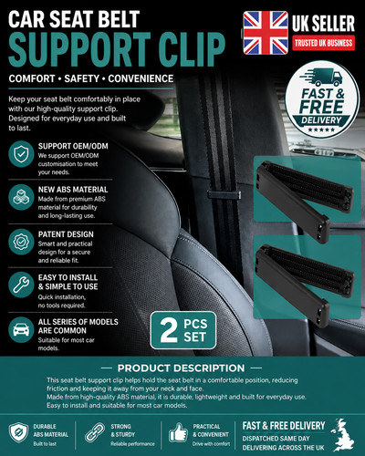 Pcs seat belt - adjuster, clip