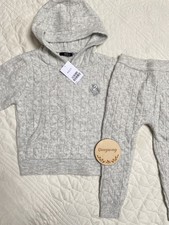 BNWT NEXT Boys cable knit hoodie & legging set Size Age 3-4 Years