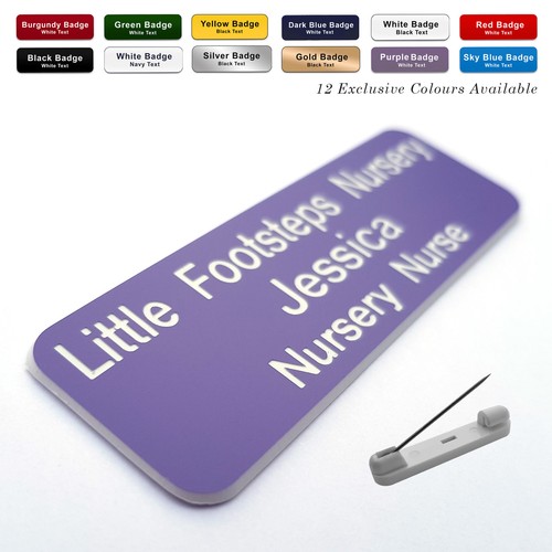Pin custom engraved name badge - pin,