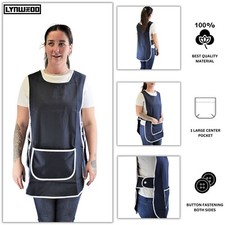LADIES APRON WOMEN TABARD OVERALL KITCHEN CATERING CLEANING BAR PLUS SIZE POCKET