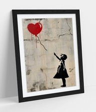 BANKSY BALLOON GIRL GRAFFITI -FRAMED WALL ART POSTER PAPER PRINT