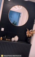 Striped Pattern White Wall Adhesive Stripe Wall Panel With Tape  3D Wall Decor P