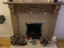 gas fire with marble harth and