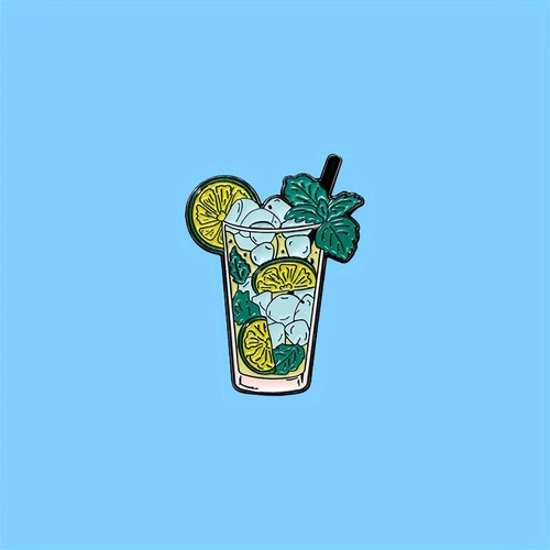 Mojito cocktail enamel pin - cocktail,