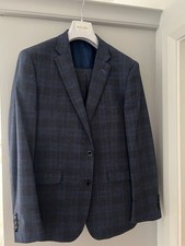 White Label Blue Check 3 Piece Suit 42S