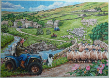 Round Up BIG 500 Piece HOP Jigsaw Puzzle Complete Keith Stapleton