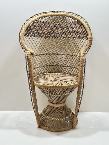 Vintage wicker peacock ratton - wicker,