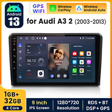 Android13 Apple Carplay For Audi A3 8P 2003-12 Car Radio Stereo GPS WIFI Nav SWC